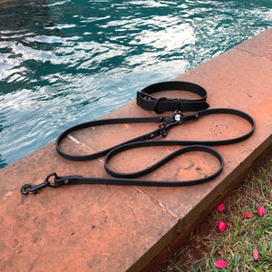 Waterproof Buckle Collar : IMI - Black + Black