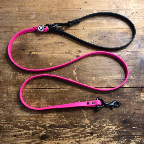 Multi-Way Waterproof Leash: Neon Pink + Black + Black