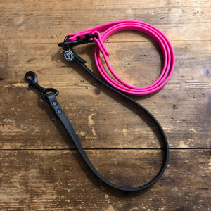Multi-Way Waterproof Leash: Neon Pink + Black + Black