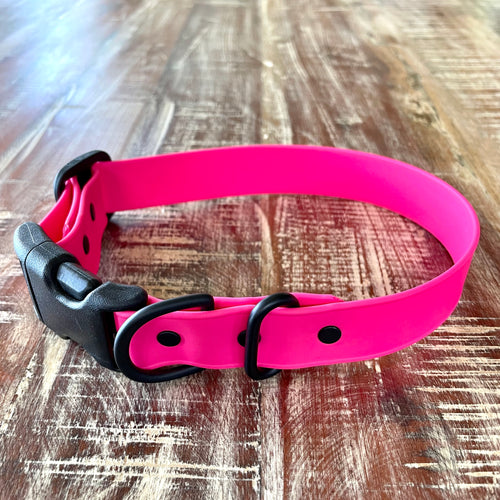 Adjustable Waterproof Collar : Neon Pink + Black